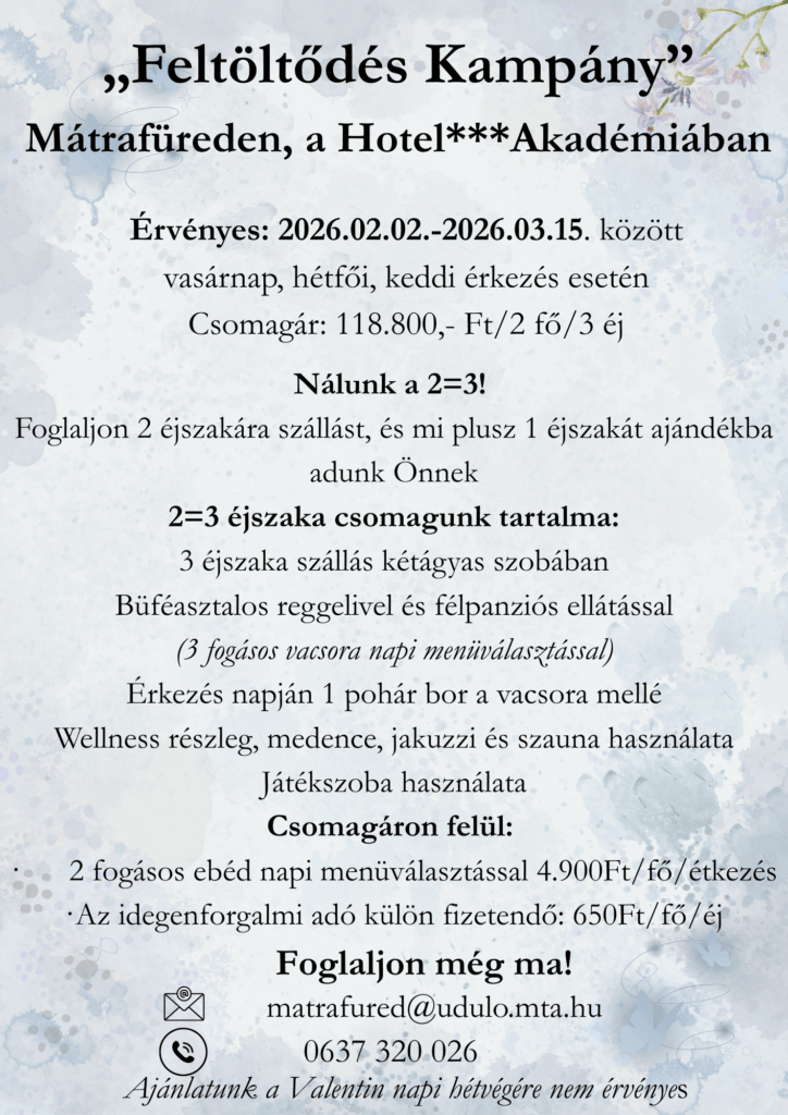 Visit Hungary Feltöltődés Mátrafüred