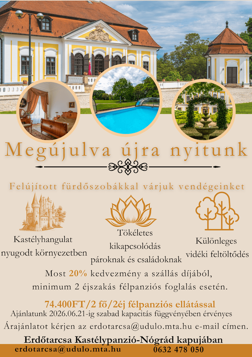Erdőtarcsai Kastély Panzió megújult nyitása